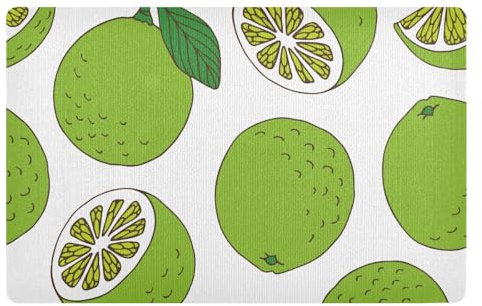 Floor Mat Non Slip Rubber Floor Mat Absorbent Washable Entryway Front Back Door Mat Lime Green 32x20