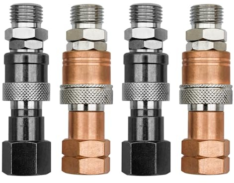 YBMTE Raccords à connexion rapide pour chalumeau de coupe amélioré, déconnexion rapide d'oxygène acétylène utilisé pour le tuyau à la torche, convient pour 9/16-18 UNF B, rend la configuration