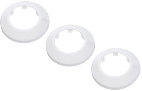 PATIKIL Cache Tuyau Radiateur, 3pcs Manchons de Tuyaux d'Eau en Plastique PP pour 1,69/43mm, Décoration Écussons Coffrage Rosace Tuyau Chauffage Plomberie Chaudière Poêle Mural, Blanc