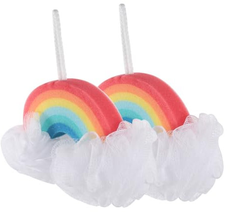 Ipetboom 2stücke Regenbogen Peeling Bad Schwämme Cartoon Reinigung Schwamm Für Junge Mädchen Junge Mädchen Badereinigungsschwamm Schrubber Badeutensilien Für Kinderbad Schwämme Bad Kinderba