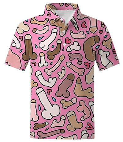Men's Hawaiian Shirt Button Down Short Sleeve Tropical Vacation Clothes Mens Palm Tree Shirts Loose Fit Hawaii Party A-Pink