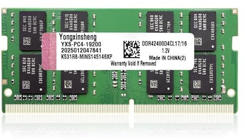 Yongxinsheng DDR4 2400MHz 16GB Laptop RAM PC4-19200 SODIMM Non-ECC Unbuffered 1.2V 2Rx8 Dual Rank 260-Pin CL17 PC Computer Memory Upgrade Module Arbeitsspeicher