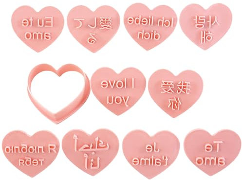 10 funktionale Keksformen-Set I Love You, stabiler Keksstempel in verschiedenen Sprachen für Jubiläen