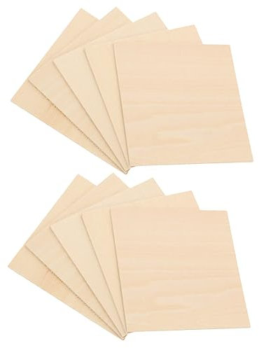 jojofuny 10 Piezas Tablas de Madera sin Acabado Manualidades de Planchas de Madera Decoración DIY y Proyectos