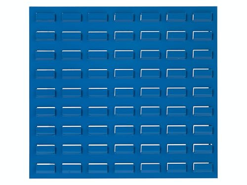 The Workplace Depot Steel Louvre Panel - Blue Powder-Coated Heavy-Duty Storage Panel, Precision Hook-On Bin Wall Organiser for Workshop, Garage & Industrial Use (460(H) x 500(W) mm)