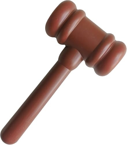 Cldaisy Brown Cartoon Judge Gavel,Cute Courtroom Gavel,Judge Gavel Costume Accessory | Playful Justice Hammer, Perfect Props for Cosplay, Role Play, and Courtroom-Themed Events,Desk Accessories