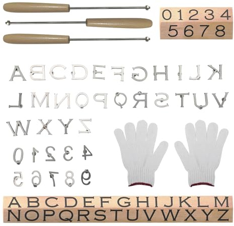 Branding Iron Set, 36 Mini 2.5 Cm Branding Irons for Wood, Mini Custom Iron Personalized Set, 26 English Letter and 10 Number Irons for Woodworking, Leather Hats, Felt