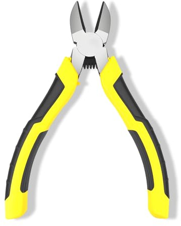 6 Inch Wire Cutters Heavy Duty with Spring-Loaded & Anti-Slip Handle | Diagonal Cutting Pliers, Multi-Function Steel Side Cutters for Electricians, Tin, Cable, Wire, Jewelry Craft & Home DIY