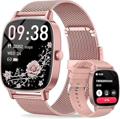 coioc Smartwatch Damen mit Telefonfunktion, 1,85-Zoll-HD-Display