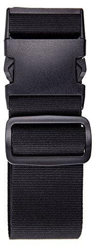 Karteo Kofferband schwarz Koffergurt [1 Stück] Reisegurt für Koffer und Taschen als Gepäckgurte 5 cm Polyester Gurt bis 155 cm Länge verstellbar