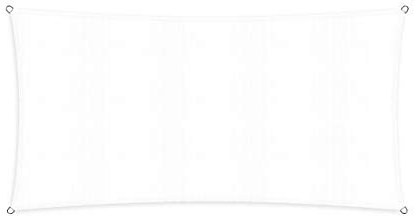 Lumaland Sonnensegel Rechteckig 2 x 4 Meter | Wetterbeständiger Sonnenschutz inkl. Befestigungsseile | Terrasse, Garten & Balkon Schattenspender aus HDPE Segelstoff mit UV Schutz [Weiß]