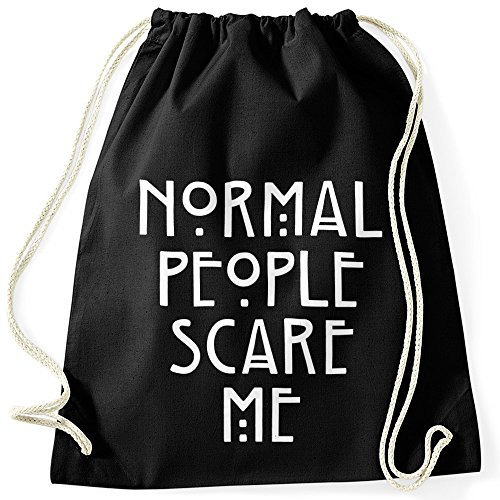 MoonWorks Normal People Scare Me Turnbeutel schwarz Unisize