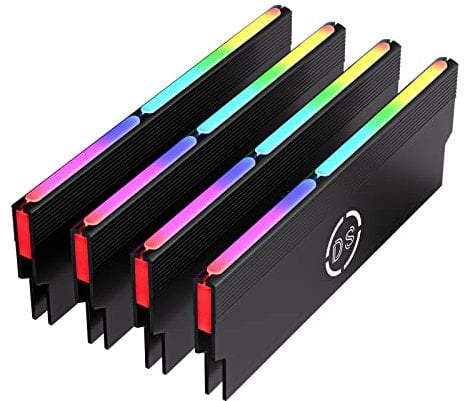 DS Aluminum Alloy RAM Cooling Shell Heat Sink, ARGB Light Effect Memory Cooling Radiator Glow for PC Memory Cooling Vest(4Pack, 3th GEN, M Series)