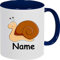 Shirtinstyle Kindertasse, Teetasse, Tasse, Schnecke mit Wunschnamen, Wunschtext, Spruch, Kinder, Tiere, Natur, Kaffeetasse, Pott, Becher, Farbe blau