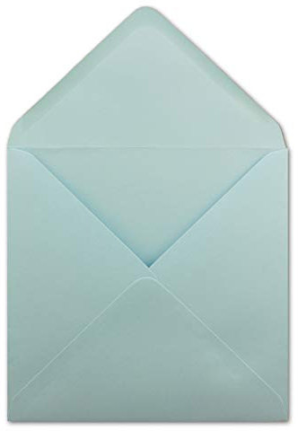 25 Quadratische Briefumschläge Hellblau - 15,5 x 15,5 cm - 100 g/m² Nassklebung spitze Klappe - aus der Serie Colours-4-you - Glüxx-Agent