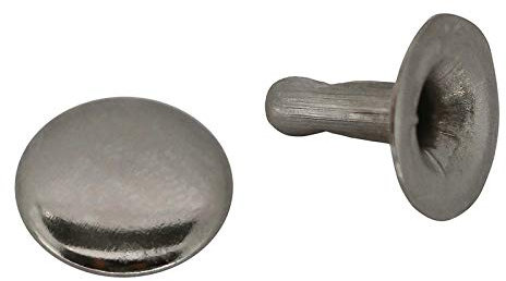 100 Stk Hohlnieten rostfrei Metall Rund-Nieten Ziernieten Größen- /Farbwahl, Farbe:silber, Größe:Einzelkopf 8x3x9mm