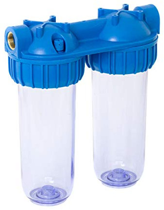Portafiltro Acqua Doppio 10” 3/4” porta in Ottone STI