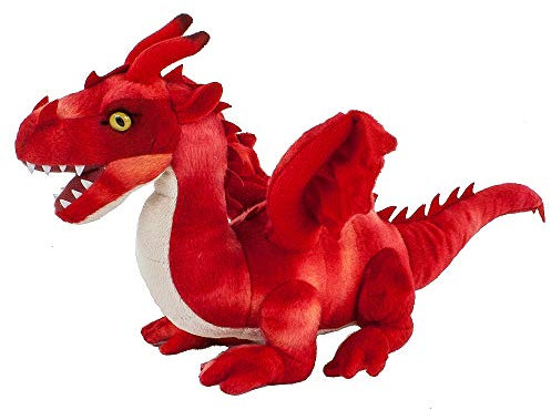 Teddys Rothenburg by Uni-Toys Stofftier Drache rot 40 cm stehend Plüschdrache Kuscheltier Drache Plüsch Stoffdrache