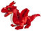 Teddys Rothenburg by Uni-Toys Stofftier Drache rot 40 cm stehend Plüschdrache Kuscheltier Drache Plüsch Stoffdrache