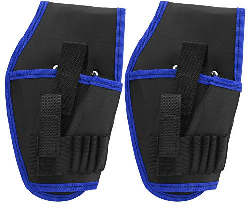 Alomejor Electric Drill Belt Pouch 2Pcs Portable Electric Drill Holder Oxford Storage Bag Pouch Tool Holder(blue Edge)