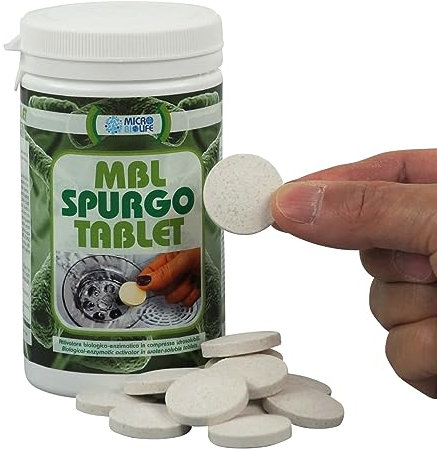 MBL SPURGO TABLET - n. 50 compresse da 3,5 gr - Attivatore biologico-enzimatico in compresse idrosolubili, per il trattamento di fosse biologiche, e per le tubazioni degli impianti di scarico