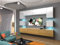 Furnitech Wohnwand Wohnzimmer | Wohnzimmer Möbel mit LED RGB - 16 Farben | Hängend Wohnwand Modern | Wohnzimmer Schrankwand mit Regale und TV Schrank (Nowara AN1-17WD-HGM46 1B)