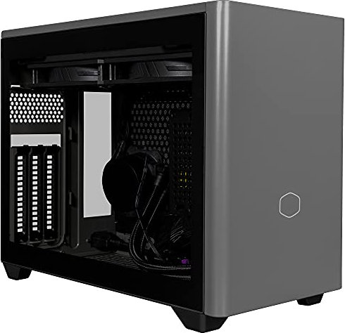 Cooler Master MasterBox NR200P MAX UK Plug Mini-ITX PC Case - Tempered Glass Side Panel, 280mm AIO CPU Cooler, 850W 80-PLUS Gold PSU Fully Modular, Vertical GPU Support with PCI-e 4.0 x16 Riser Cable