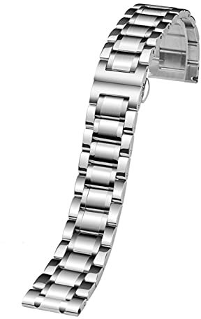 ZZDH Uhrenarmband Riemen aus Edelstahlband Armbandarmband, mit Nadelfederstange 12mm, 13mm, 14mm, 15mm, 16mm, 17mm, 18mm, 19mm, 20mm, 21mm, 22mm, 23mm, 24mm für Männer Frauen