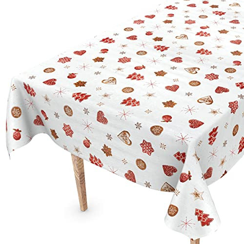 Tischdecke abwaschbar Weihnachten Wachstuchtischdecke 100 x 140cm Schnittkante Silvester Wachstuch