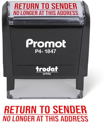 Promot Return to Sender No Longer at This Address - Self Inking Rubber Stamp