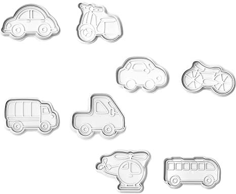 8 Pack Ausstechformen 3d Fahrzeugs Cookies Cutter Handpresse Keksstempel Ostern Ausstecher PläTzchenform Ausstecher