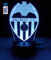 famvacor Dekorative Tischlampe, optische Täuschung, 3D, Nachttischlampe, Wappen des Fußballs, Valencia, Spanien, Nachtbeleuchtung, LED, 16 Farben und Fernbedienung (Valencia)