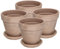 KOTARBAU® Set di 4 vasi da fiori in terracotta, moka, diametro 15 cm, per interni e giardini