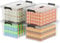 Cetomo 65L*4 Caja de Almacenamiento con Asa, Caja de Plástico con Tapa y Cierre Seguro, Contenedor de Almacenamiento Grande, Duradera, Apilable, Resistentes, Transparente, Paquete de 4 de 65L
