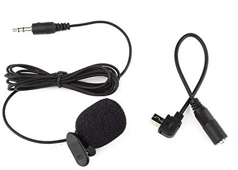 MASUNN Black Color Mini Usb To 3.5Mm Microphone Adapter Transfer Cable Wire For Gopro Hero 3 3 Plus 4 -Adapter Wire + Microphone