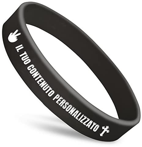 braccialetti silicone personalizzabili bracciali fluorescenti per feste braccialetto semiperdo bambini-Nero