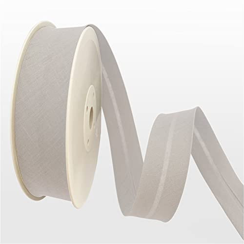 TEXTEX = 40 mm Breites Schrägband. 50% Baumwolle und 50% Polyester. Stück von 10m - ((Hellgrau)