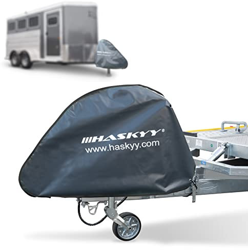 Haskyy Deichselhaube Deichselabdeckung Anhänger Wohnwagen 130x75cm XXXL Deichselhaube für Anhänger Wohnwagen aus LKW-Plane Wasserdicht I Universal Deichselschutzhülle Anhängerkupplung Abdeckung