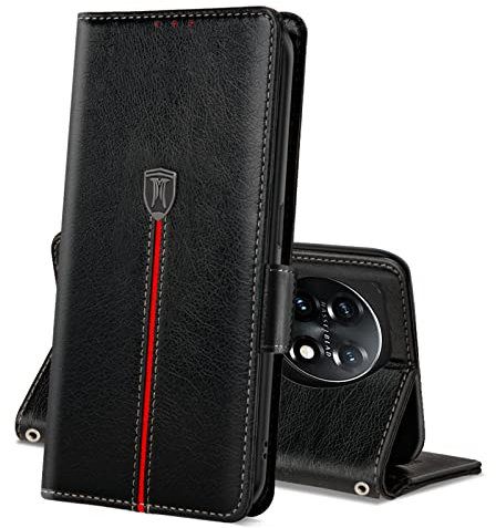 MAMA MOUTH OnePlus 11 5G Hülle, Magnet Leder Kartenfach Handyhülle, Klappbar Wallet Tasche OnePlus 11 Schutzhülle, Flip TPU Bumper Silikon Book Cover, Stoßfeste Case für OnePlus 11 Schwarz