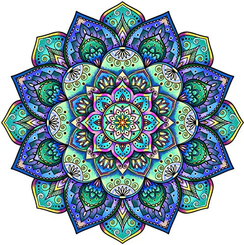 Logica Giochi Art. Lotusblume - Mandala Puzzles - Holzpuzzle - innovative Formpuzzle - 27 x 27 cm - 118 Teile