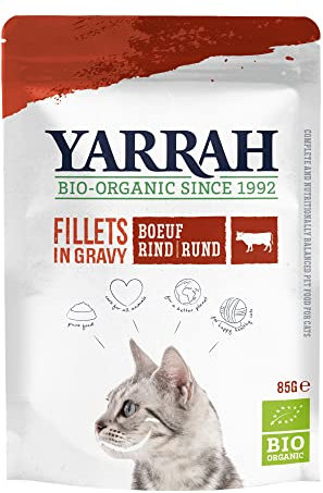 Katzen Bio Pouch Filets mit Rind in Soße