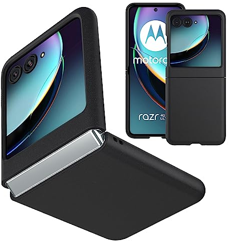 Eastcoo Slim Fit Moto Razr 40 Ultra Case, [Frostgefühl Hartem PC Rücken] [Unterstützt kabelloses Laden] Ultradünn Stoßfest Schutzhülle für Motorola Razr 40 Ultra 5G 2023, Schwarz