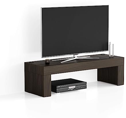 Mobili Fiver, TV-Schrank Evolution 120x40, Nussbaum, Dunkel mit kabellosem Ladegerät, Made In Italy