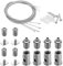 PATIKIL Ceiling Hanging Wire Cable Kit, 1m/3.3ft 4 Set Adjustable Light Suspend Cable Kit Panel Hanging Rope Clamp Slotted Round Nail for Pendant Light Fitting Aquarium Lights, Style 1
