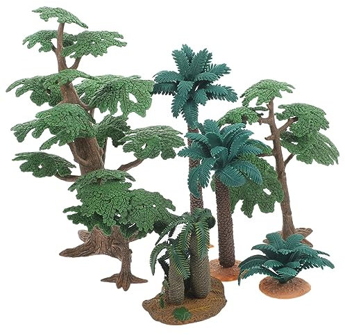 Toyvian 7St Mini-Landschaftsmodell Mini-Landschaftsdekor Kuchendeckel Baum Anlage Modelle Mikrobaummodell Sandtisch-Szenenlayoutmodell Pflanze schmücken Bahn Dekorationen Ornamente PVC