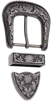 The Lord of the Tools 1 Set Gürtelschnalle Western Gürtelschnallen Set 3 Module Gürteldekoration Handgefertigte Schnalle aus Zinklegierung, Gunmetal-farbig