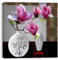 Piy Painting Bilder Set Elegante Orchideen in der Vase Leinwand Bild Blühende Blumen Wandbilder Kunstdrücke auf Leinwand Umrahmt für Wohnzimmer, Als Geschenk für Ihre Familie und Freunde 1X 30x30cm