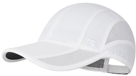 GADIEMKENSD Quick Dry Sports Hat UPF50+ Lightweight Breathable Soft Outdoor Running Cap Women Baseball Caps (Pure White, M/L)