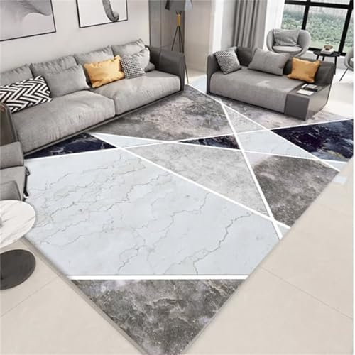 LKTRUK Auslegware Teppichboden Wohnzimmer Rechteckiger Grauer Teppich Schlafzimmerteppich Schmutzabweisend Teppich Jugendzimmer Jungen Deko Balkon Grau 120X200Cm 3Ft 11.2''X6Ft 6.7''