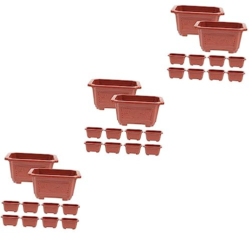 BESPORTBLE 30 Pièces Pot De Fleur Cache-Pot Carré Jardinière Succulente Liens pour L'extérieur Jardinière D'intérieur Pots De Jardin Décoratifs Pots De Cactus Suite Plastique Grande Rouge
